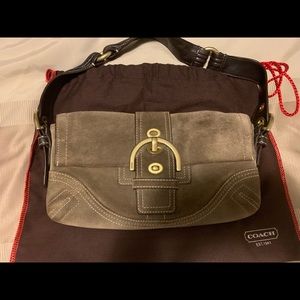 Suede Coach handbag. Very good condition.